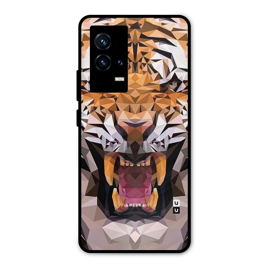 Tiger Abstract Art Metal Back Case for iQOO 9 5G