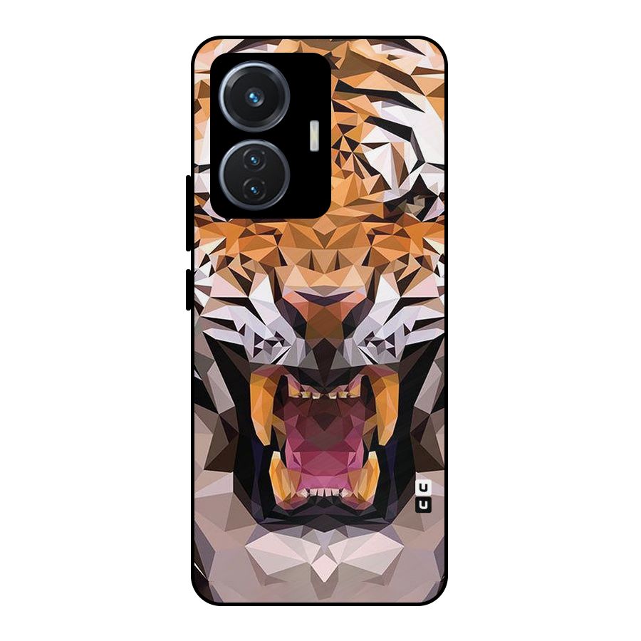 Tiger Abstract Art Metal Back Case for iQOO Z6 44W