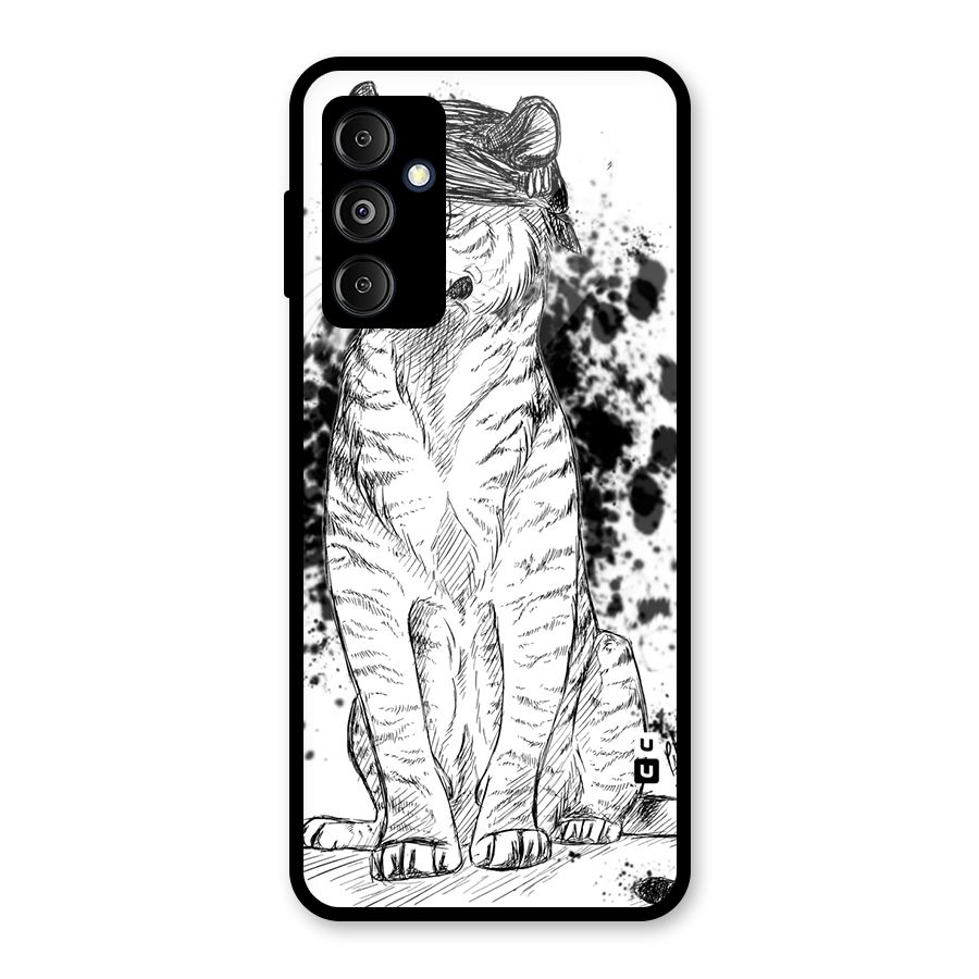 Tiger Wink Glass Back Case for Galaxy M14 5G