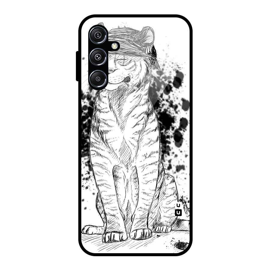 Tiger Wink Glass Back Case for Galaxy M34 5G