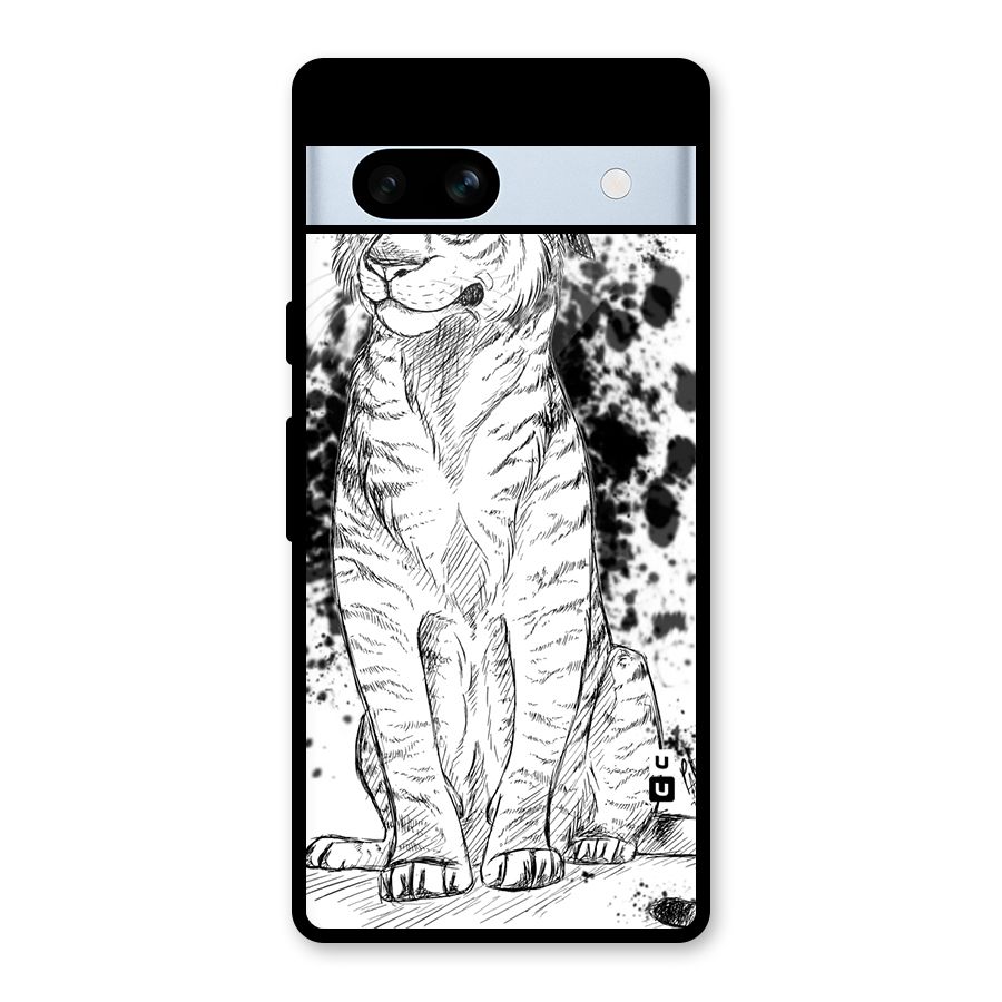 Tiger Wink Glass Back Case for Google Pixel 7a