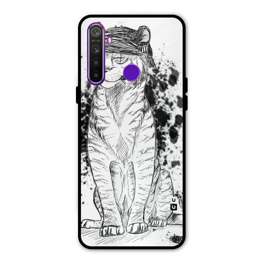 Tiger Wink Glass Back Case for Realme 5s
