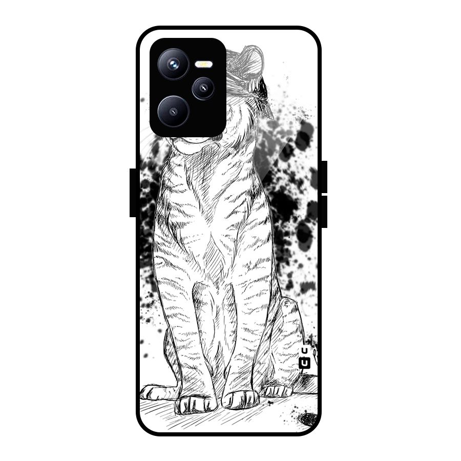 Tiger Wink Glass Back Case for Realme C35