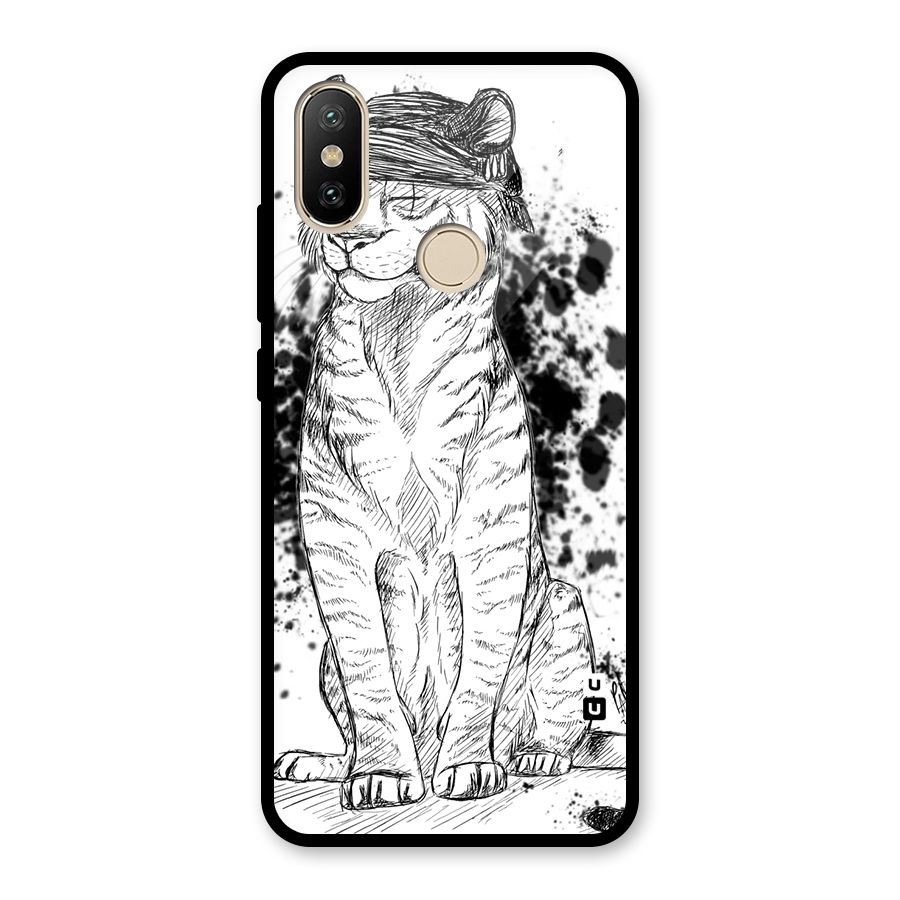 Tiger Wink Glass Back Case for Redmi A2