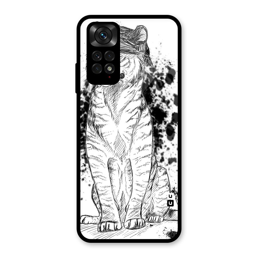 Tiger Wink Glass Back Case for Redmi Note 11S
