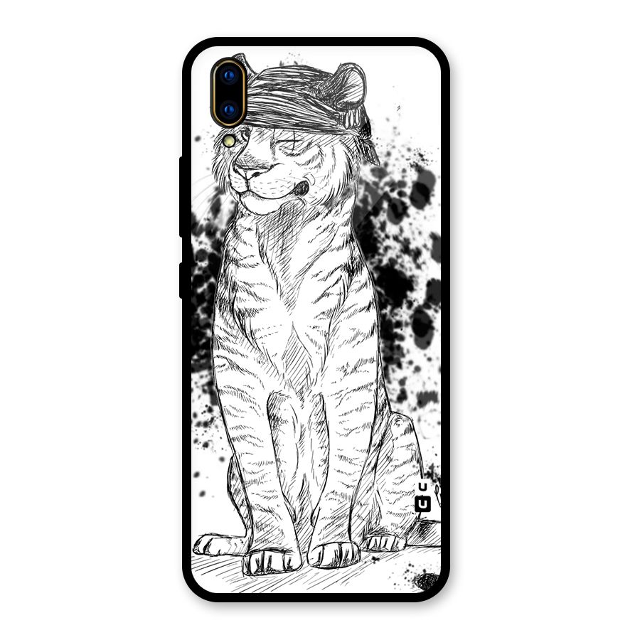 Tiger Wink Glass Back Case for Vivo V11 Pro