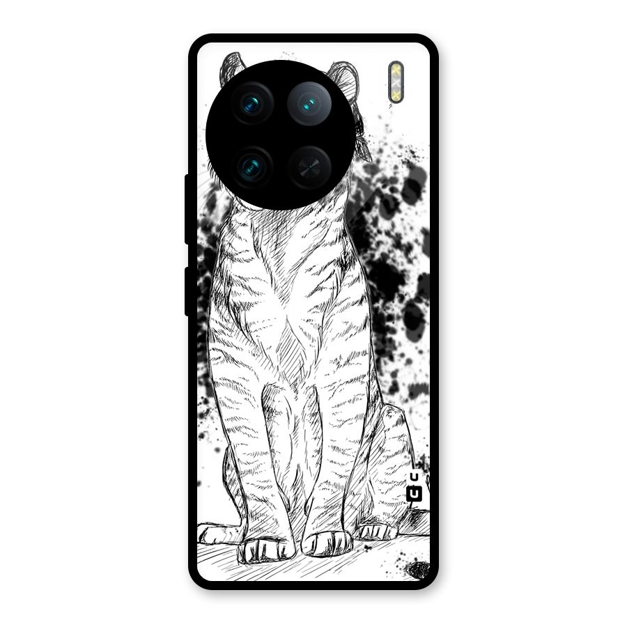 Tiger Wink Glass Back Case for Vivo X90 Pro