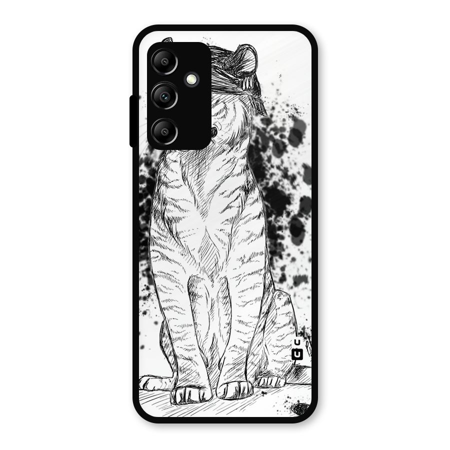 Tiger Wink Metal Back Case for Galaxy A14 5G