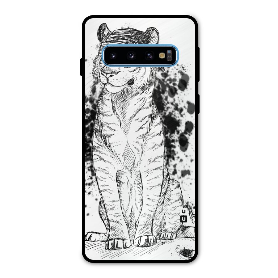Tiger Wink Metal Back Case for Galaxy S10