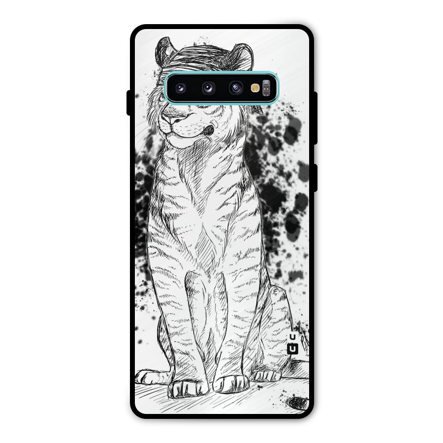 Tiger Wink Metal Back Case for Galaxy S10 Plus