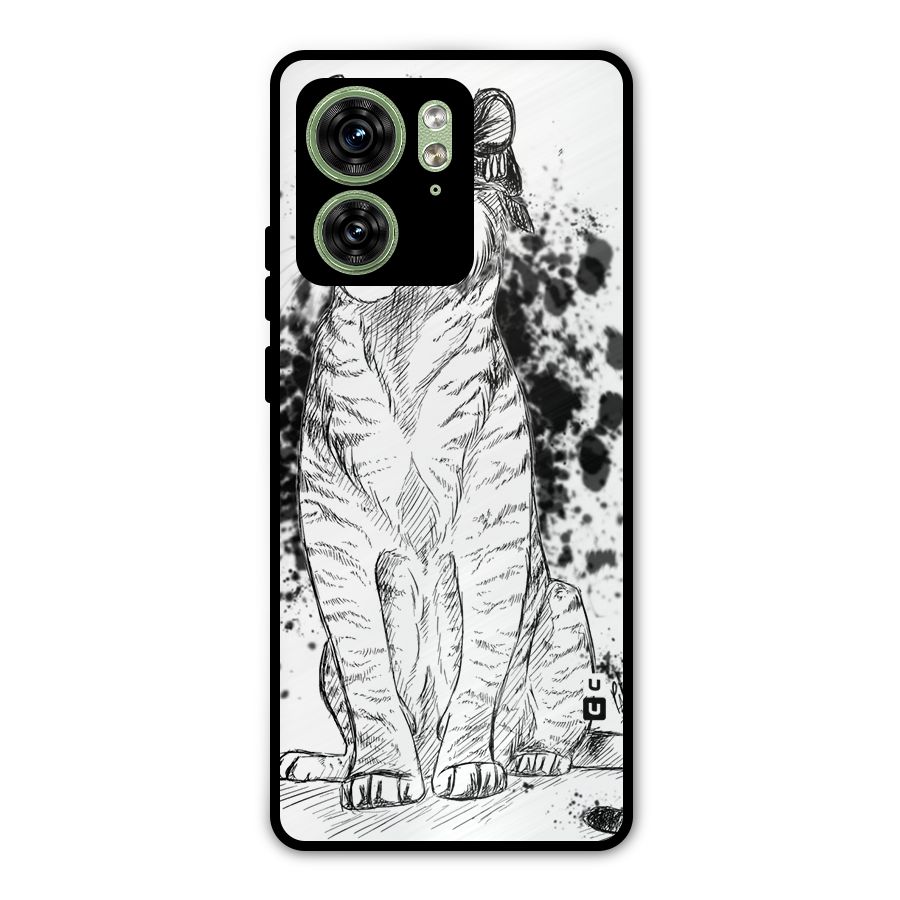 Tiger Wink Metal Back Case for Motorola Edge 40 5G