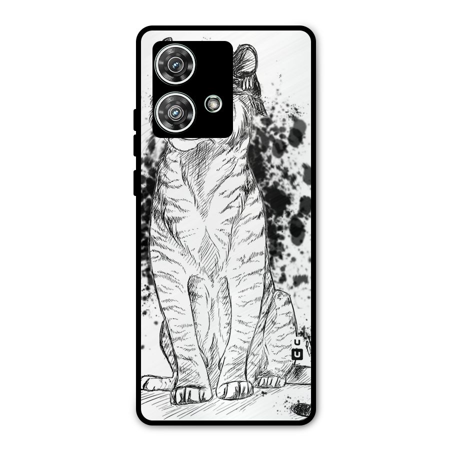 Tiger Wink Metal Back Case for Motorola Edge 40 Neo