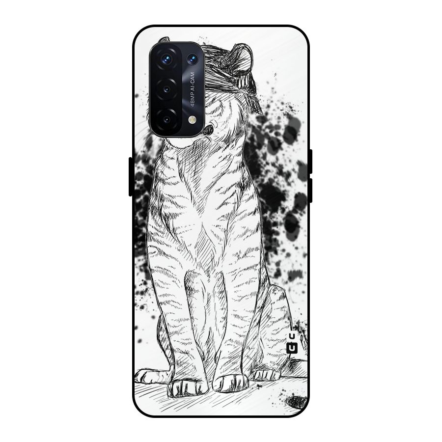 Tiger Wink Metal Back Case for Oppo A74 5G