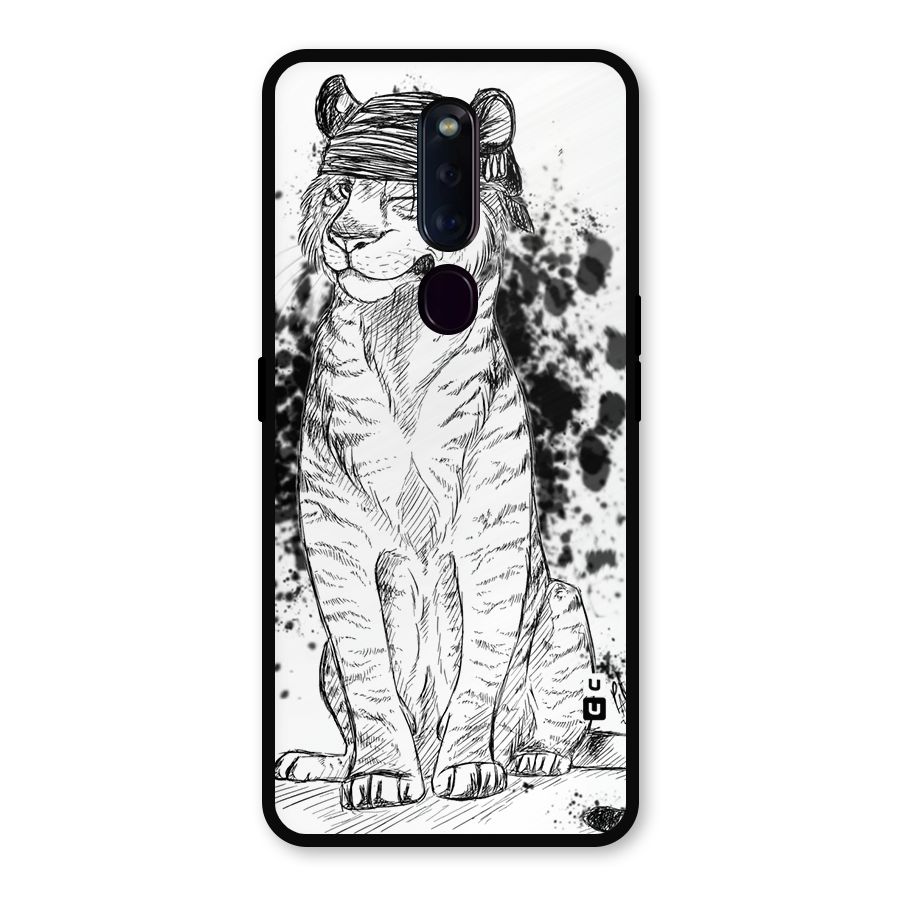 Tiger Wink Metal Back Case for Oppo F11 Pro