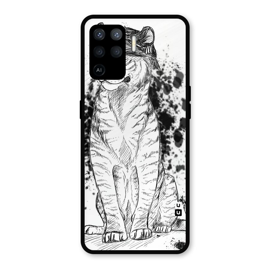 Tiger Wink Metal Back Case for Oppo F19 Pro