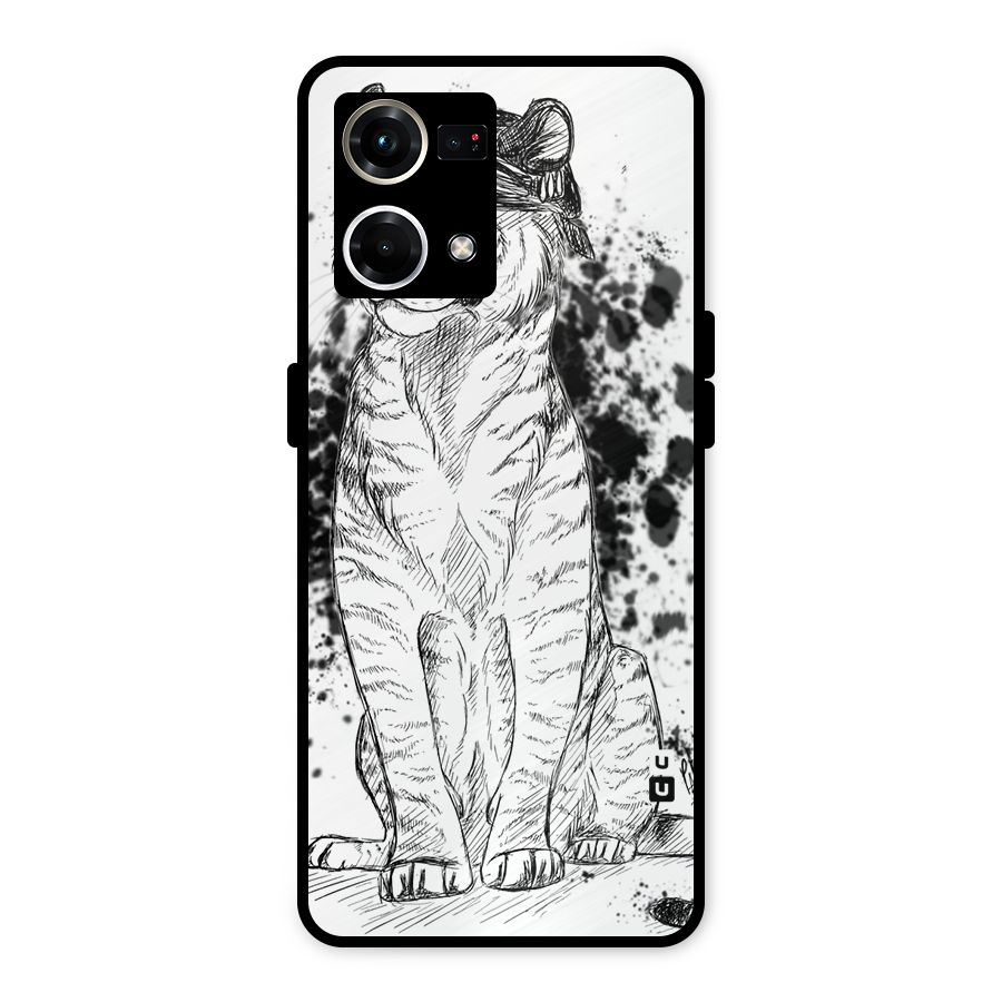 Tiger Wink Metal Back Case for Oppo F21 Pro 4G