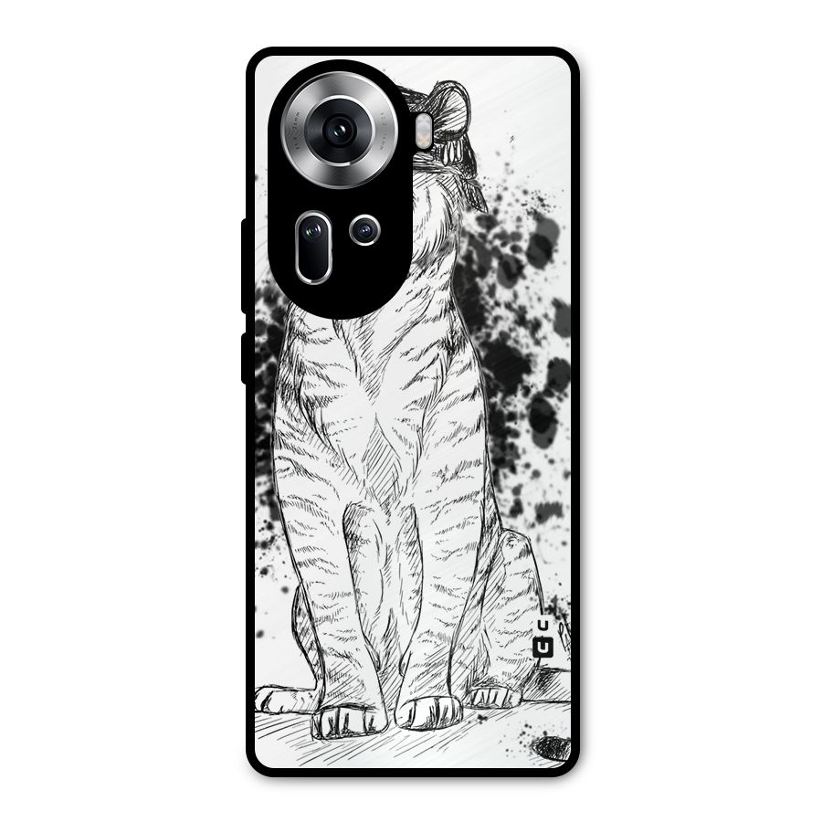 Tiger Wink Metal Back Case for Oppo Reno11 5G