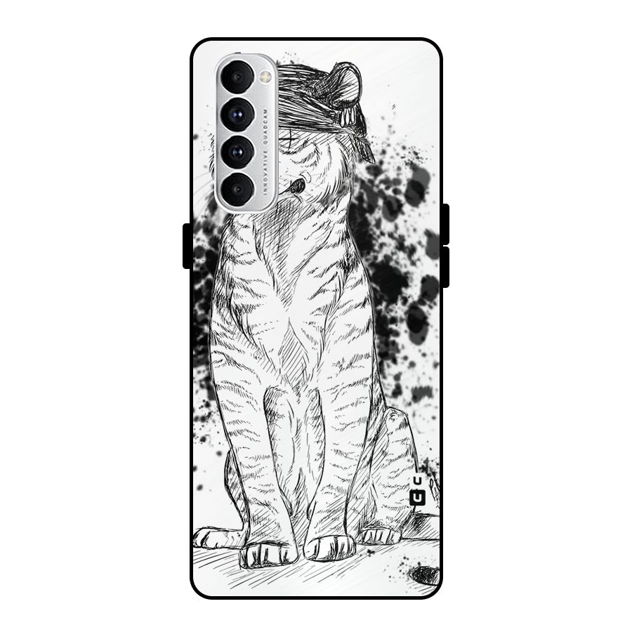 Tiger Wink Metal Back Case for Oppo Reno4 Pro