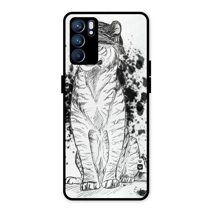 Tiger Wink Metal Back Case for Oppo Reno6 5G