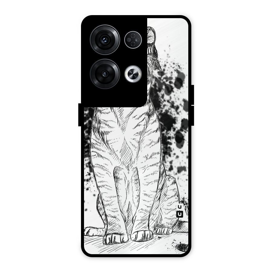 Tiger Wink Metal Back Case for Oppo Reno8 Pro 5G