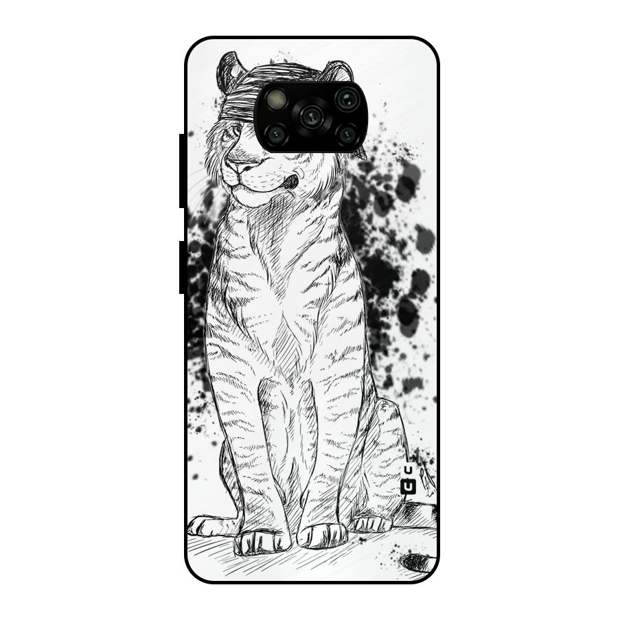 Tiger Wink Metal Back Case for Poco X3
