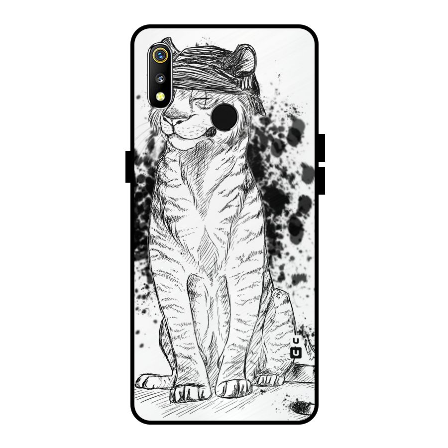 Tiger Wink Metal Back Case for Realme 3