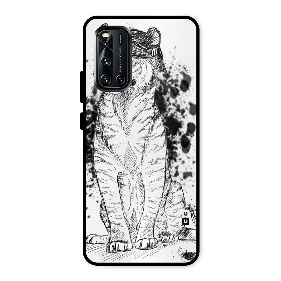 Tiger Wink Metal Back Case for Vivo V19