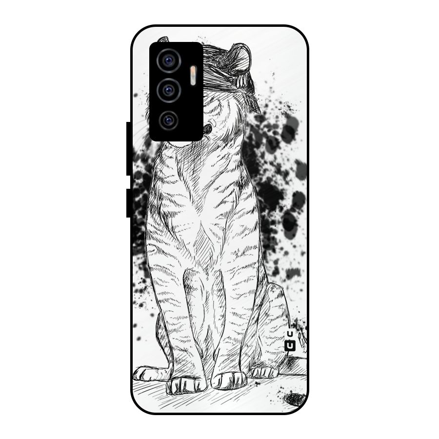 Tiger Wink Metal Back Case for Vivo V23e
