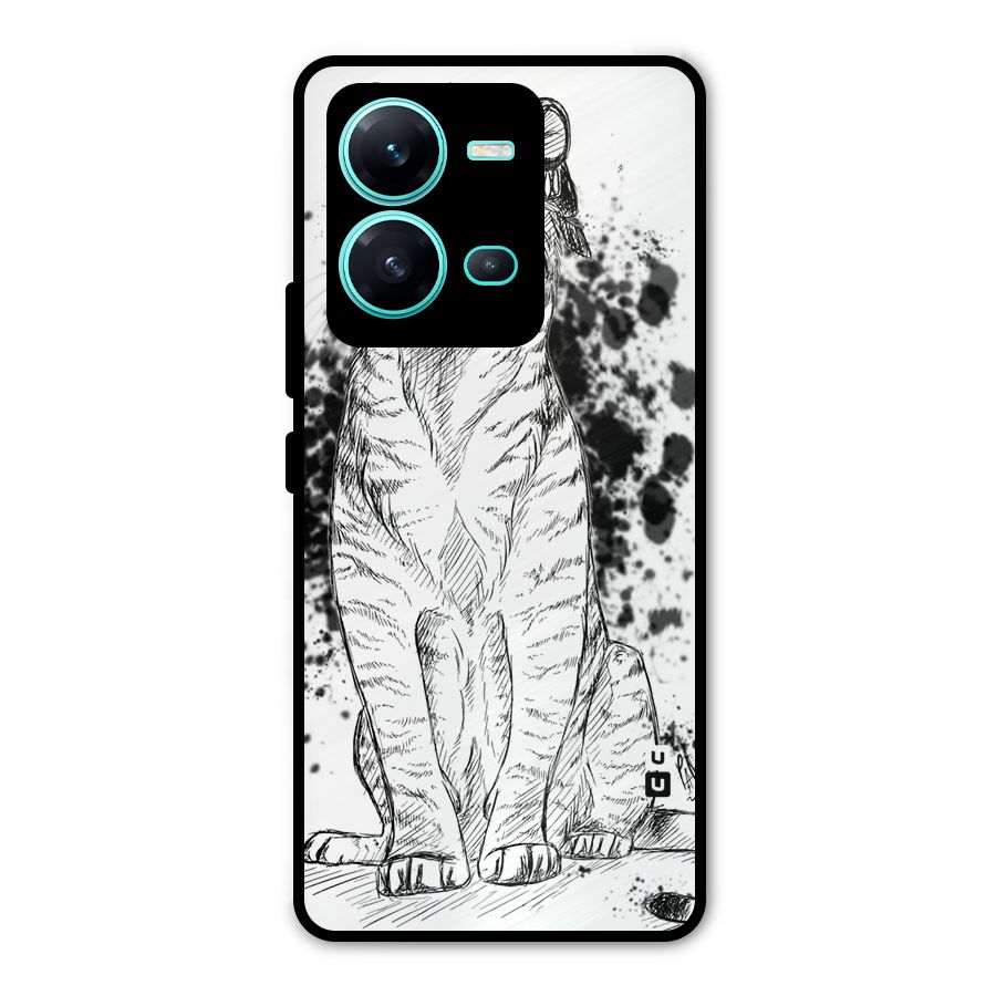 Tiger Wink Metal Back Case for Vivo V25