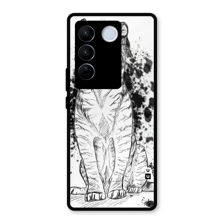 Tiger Wink Metal Back Case for Vivo V27