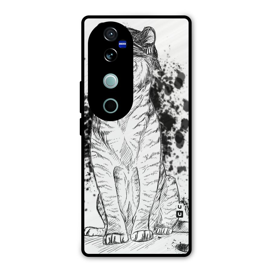 Tiger Wink Metal Back Case for Vivo V40