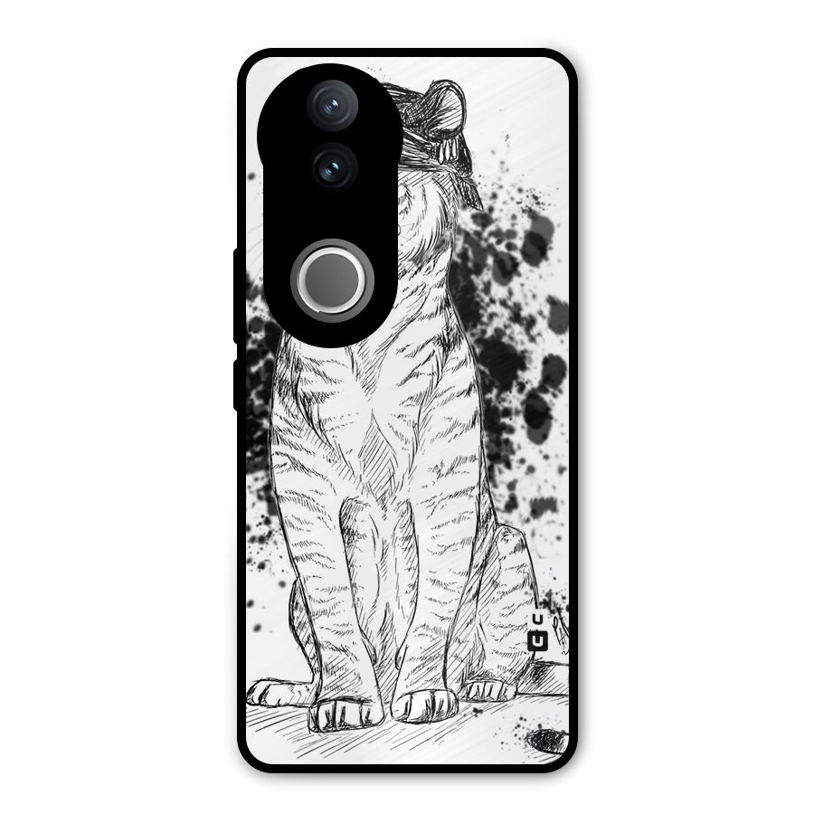 Tiger Wink Metal Back Case for Vivo V50e