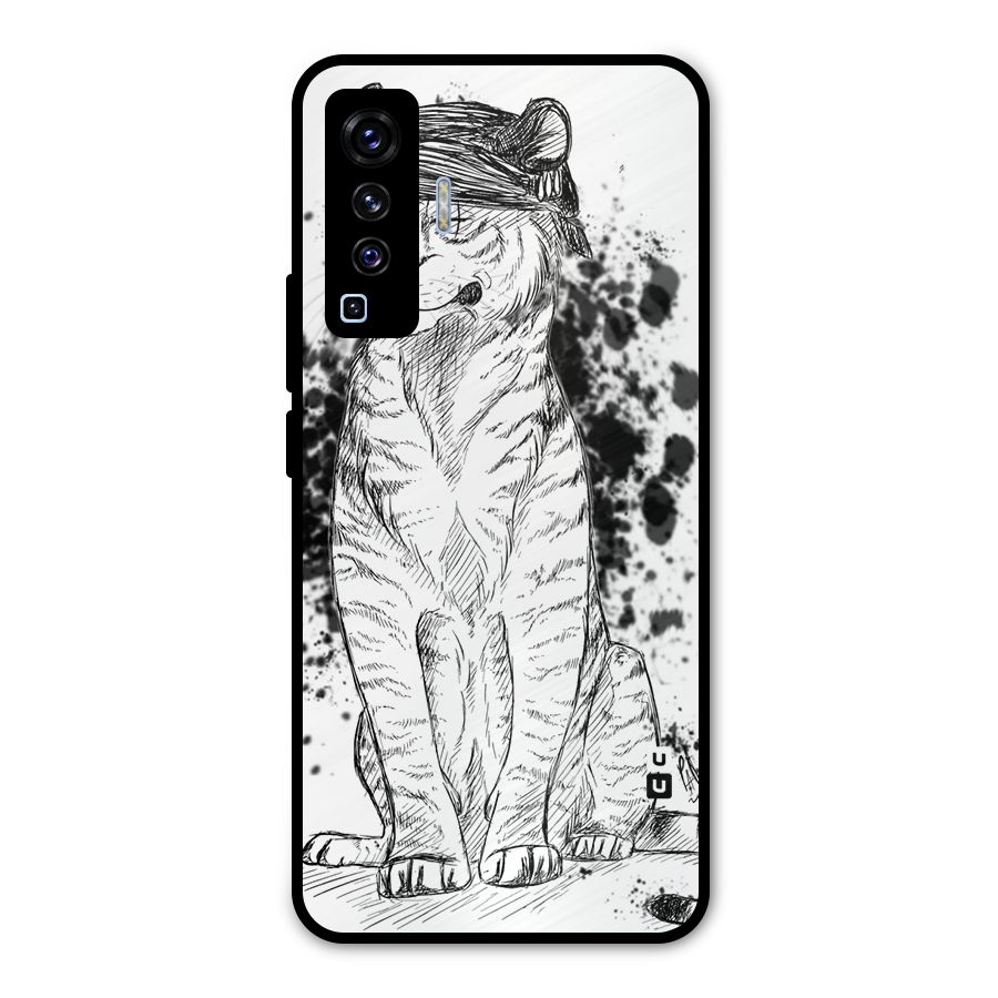 Tiger Wink Metal Back Case for Vivo X50