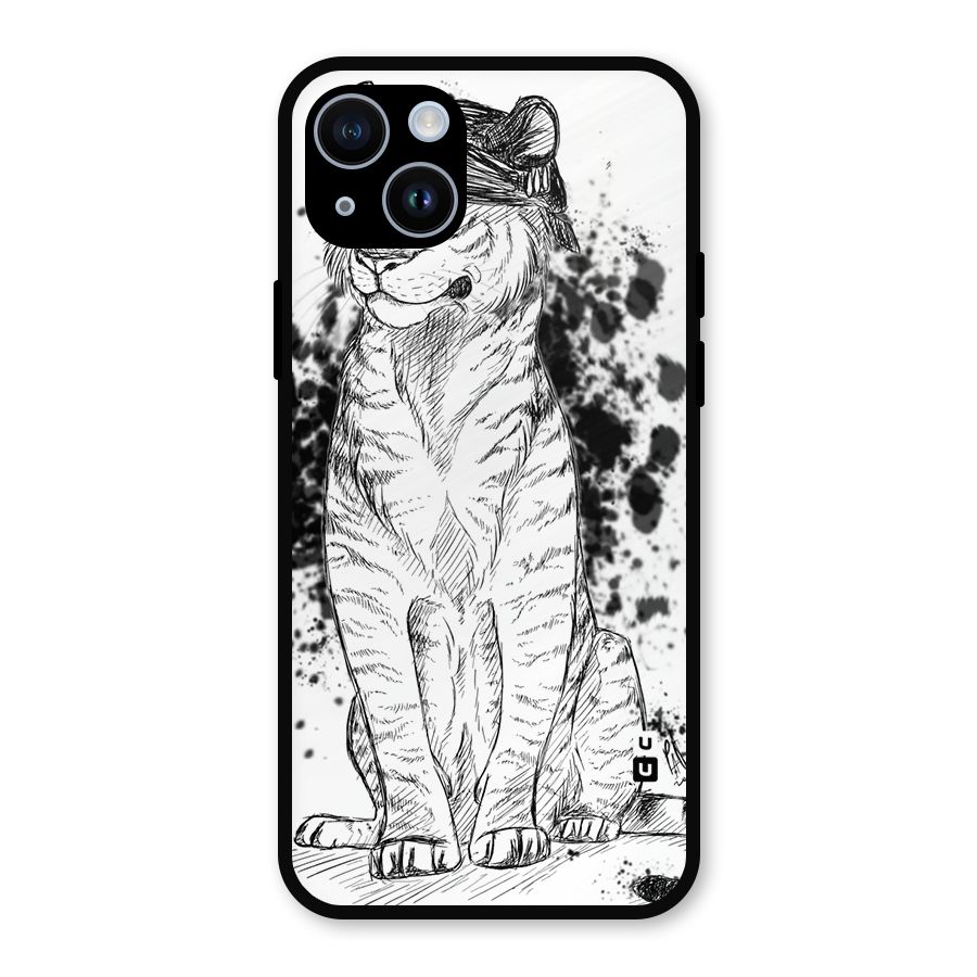 Tiger Wink Metal Back Case for iPhone 14