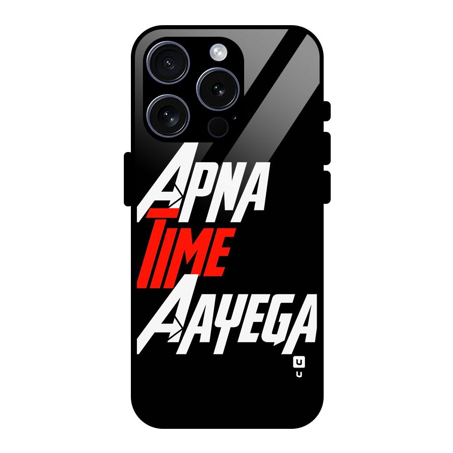 Time Aayega Glass Back Case for iPhone 15 Pro