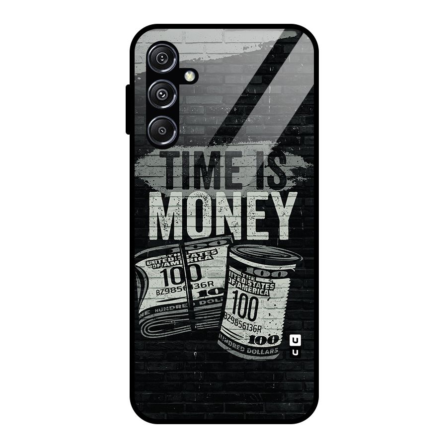 Time Is Money Glass Back Case for Galaxy M34 5G