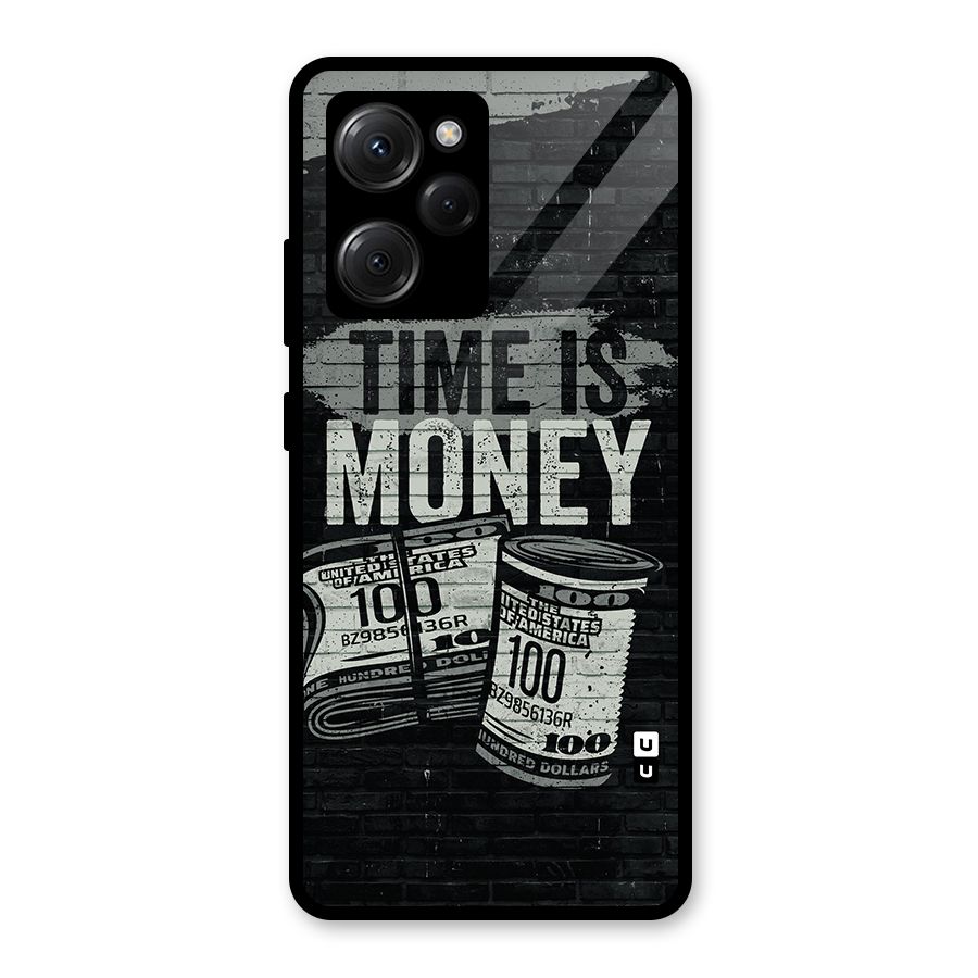 Time Is Money Glass Back Case for Poco X5 Pro