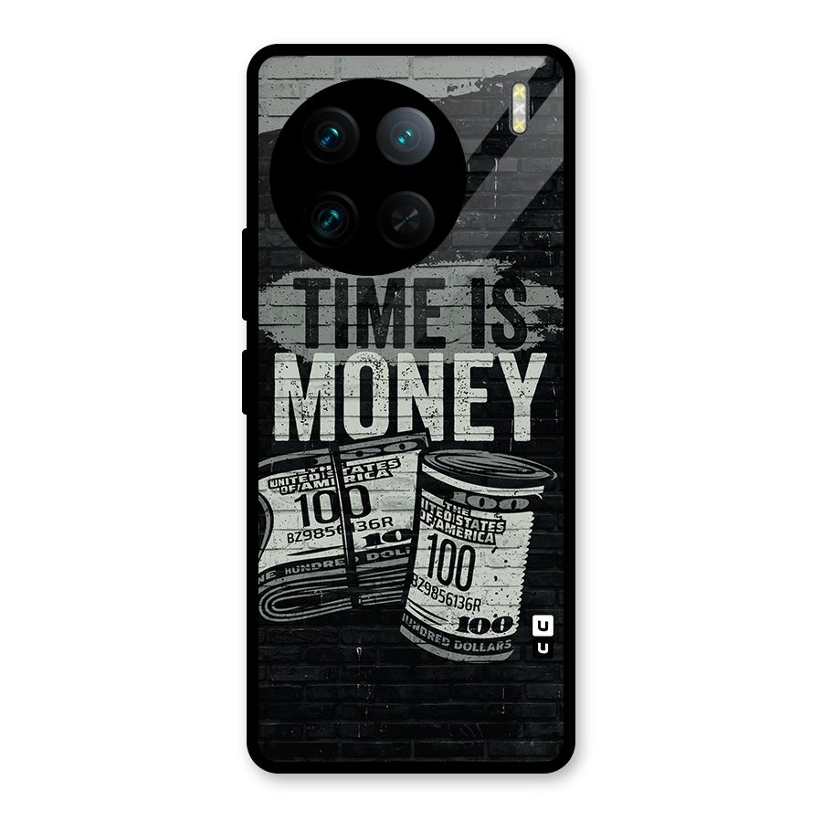 Time Is Money Glass Back Case for Vivo X90 Pro
