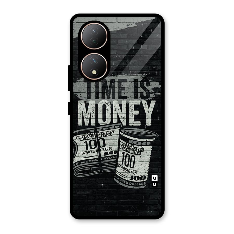 Time Is Money Glass Back Case for Vivo Y100A