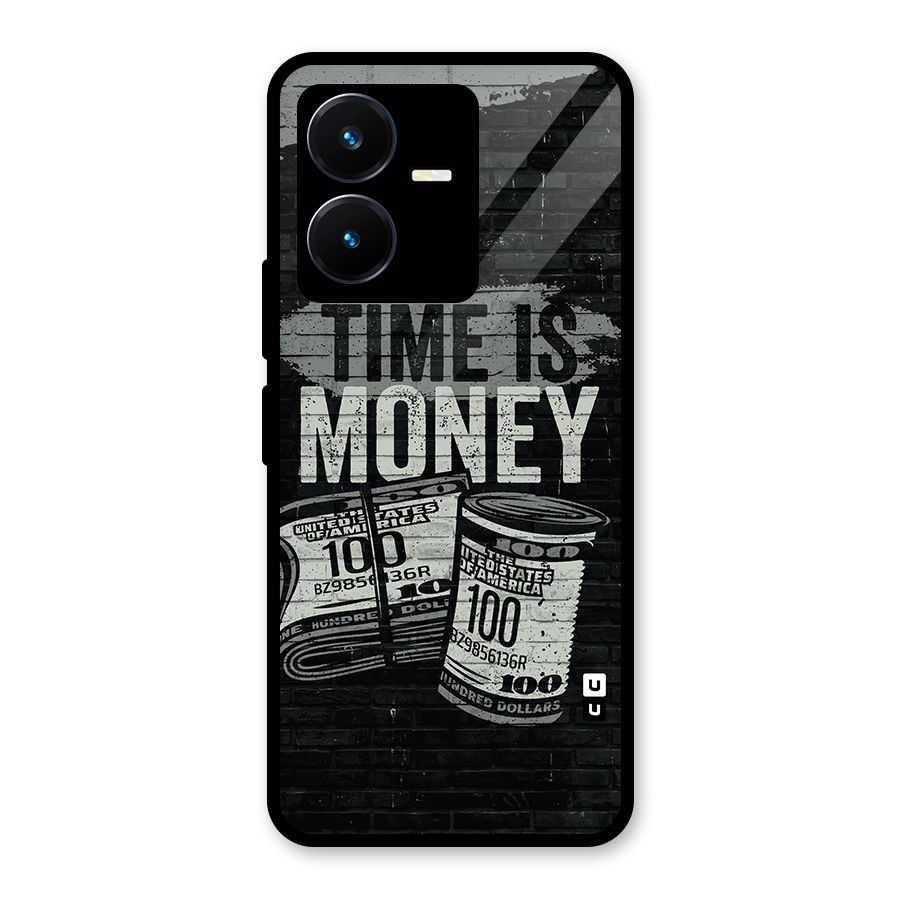 Time Is Money Glass Back Case for Vivo Y22s