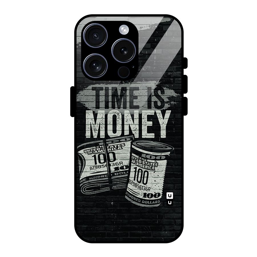 Time Is Money Glass Back Case for iPhone 15 Pro