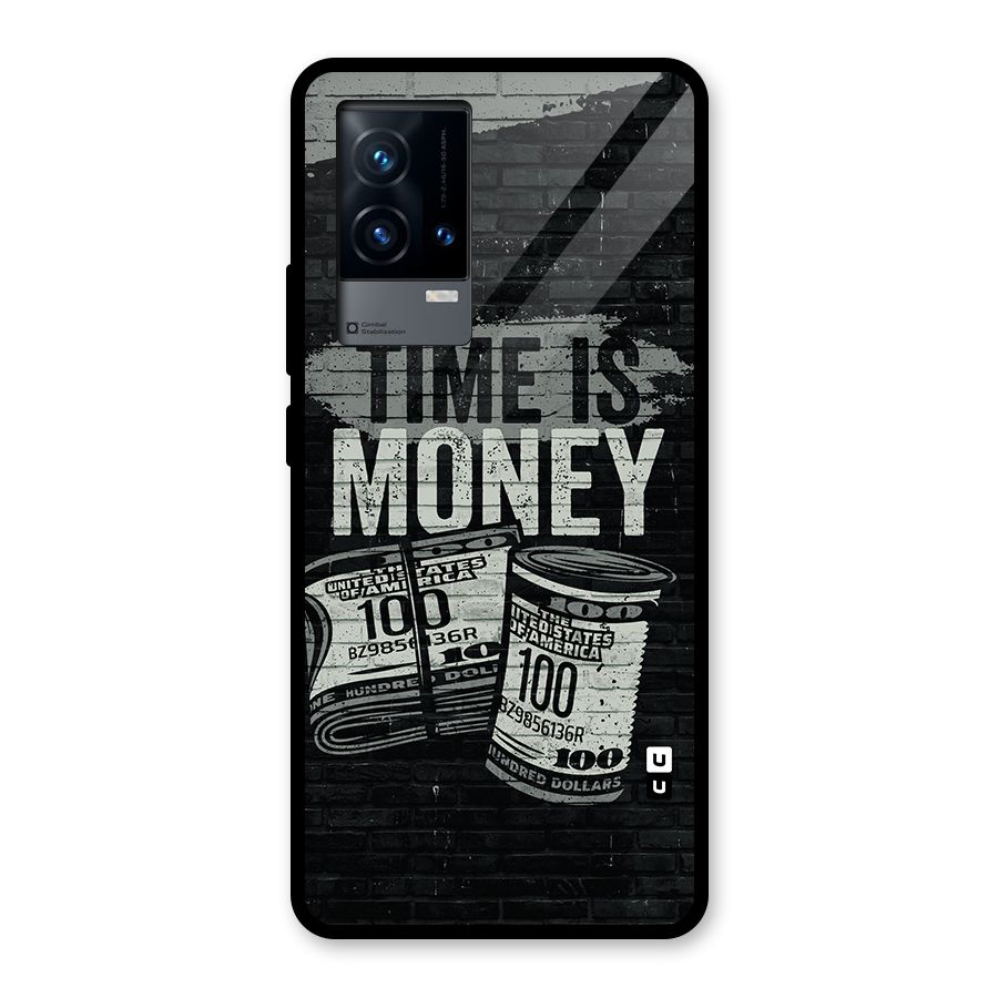 Time Is Money Glass Back Case for iQOO 9 5G