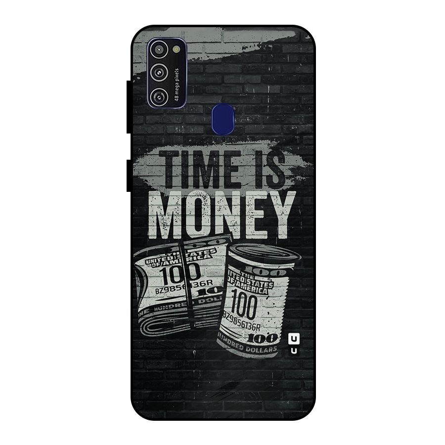 Time Is Money Metal Back Case for Galaxy M21