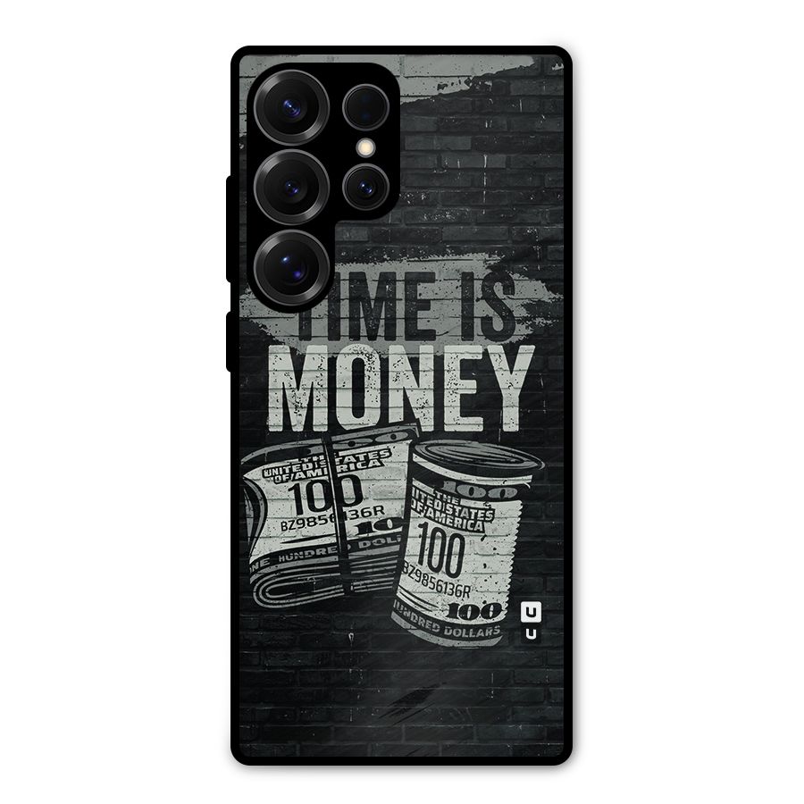 Time Is Money Metal Back Case for Galaxy S25 Ultra