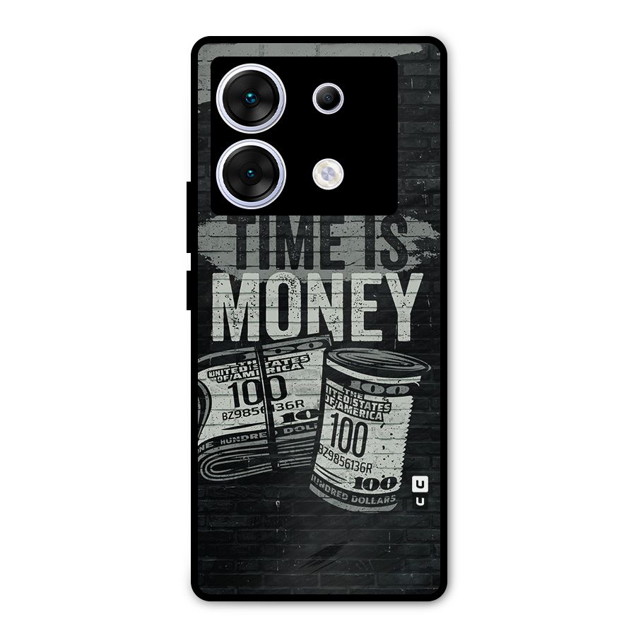 Time Is Money Metal Back Case for Infinix Zero 30 5G