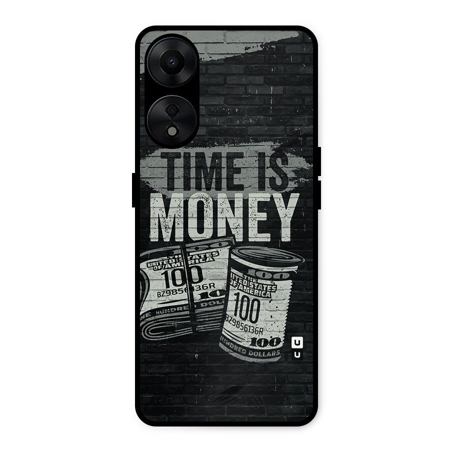 Time Is Money Metal Back Case for Oppo A78 5G