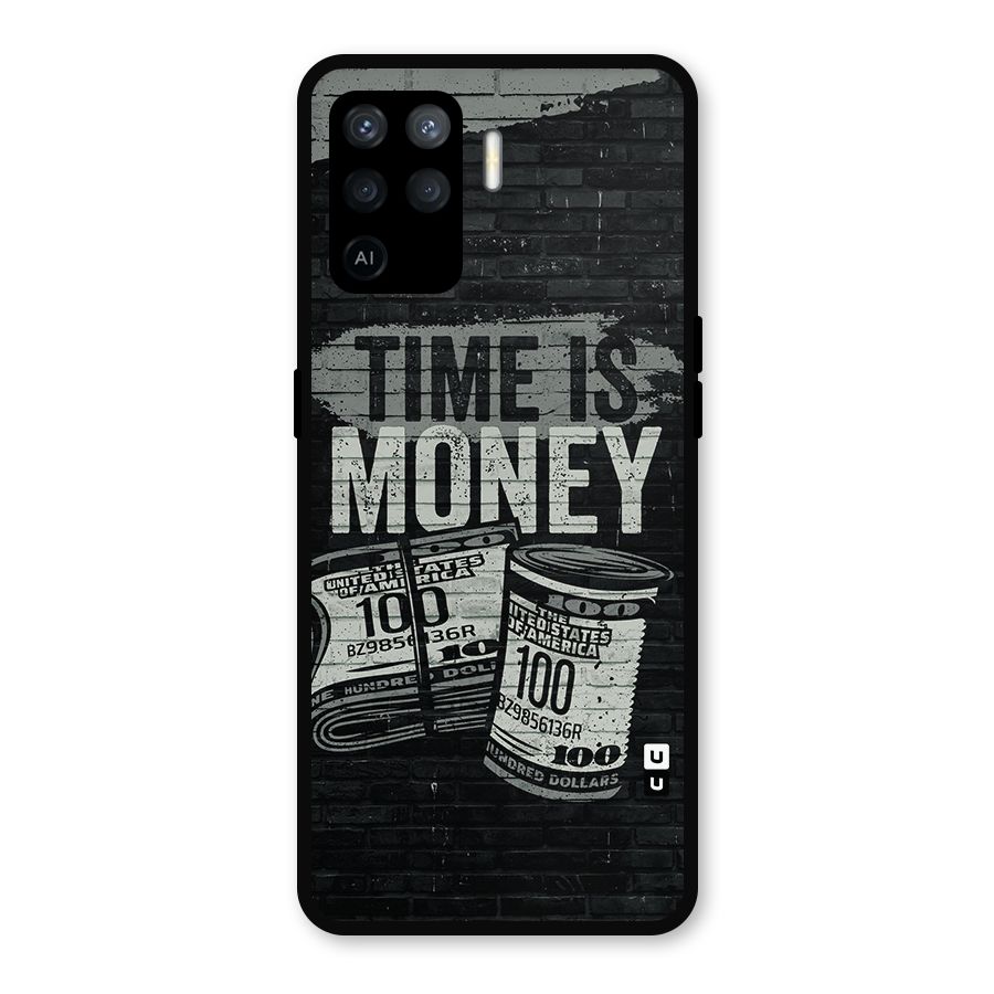Time Is Money Metal Back Case for Oppo F19 Pro
