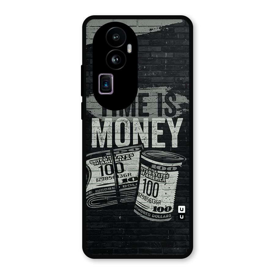 Time Is Money Metal Back Case for Oppo Reno10 Pro Plus