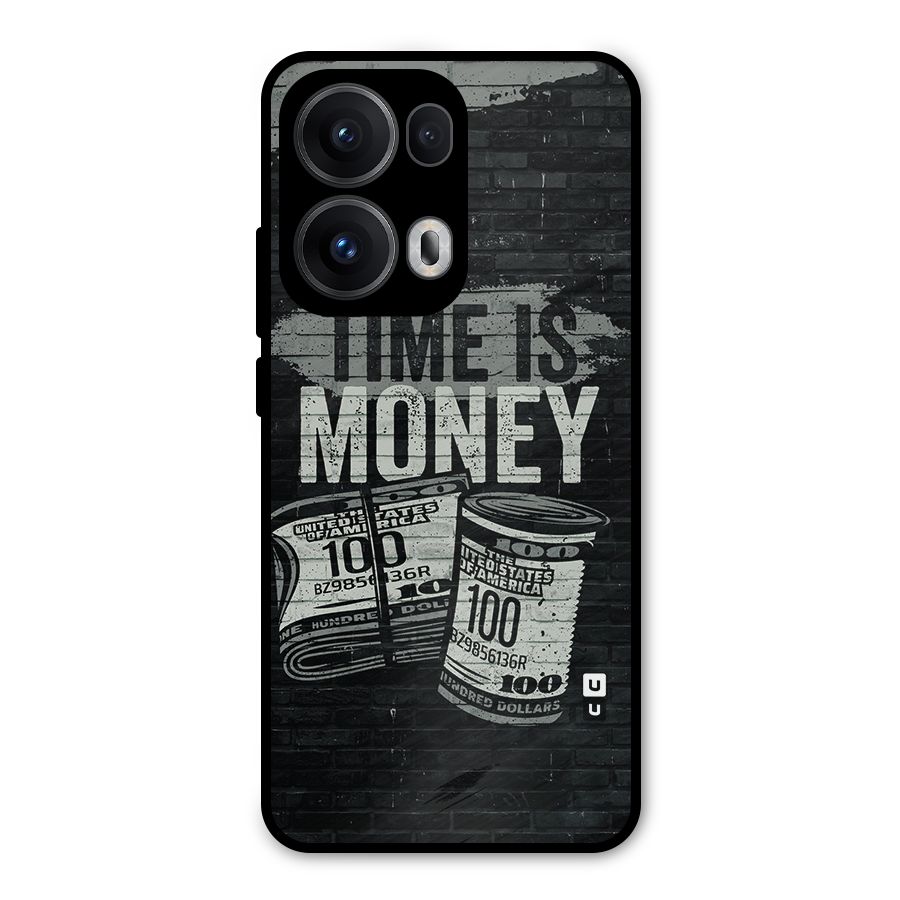 Time Is Money Metal Back Case for Oppo Reno13 Pro