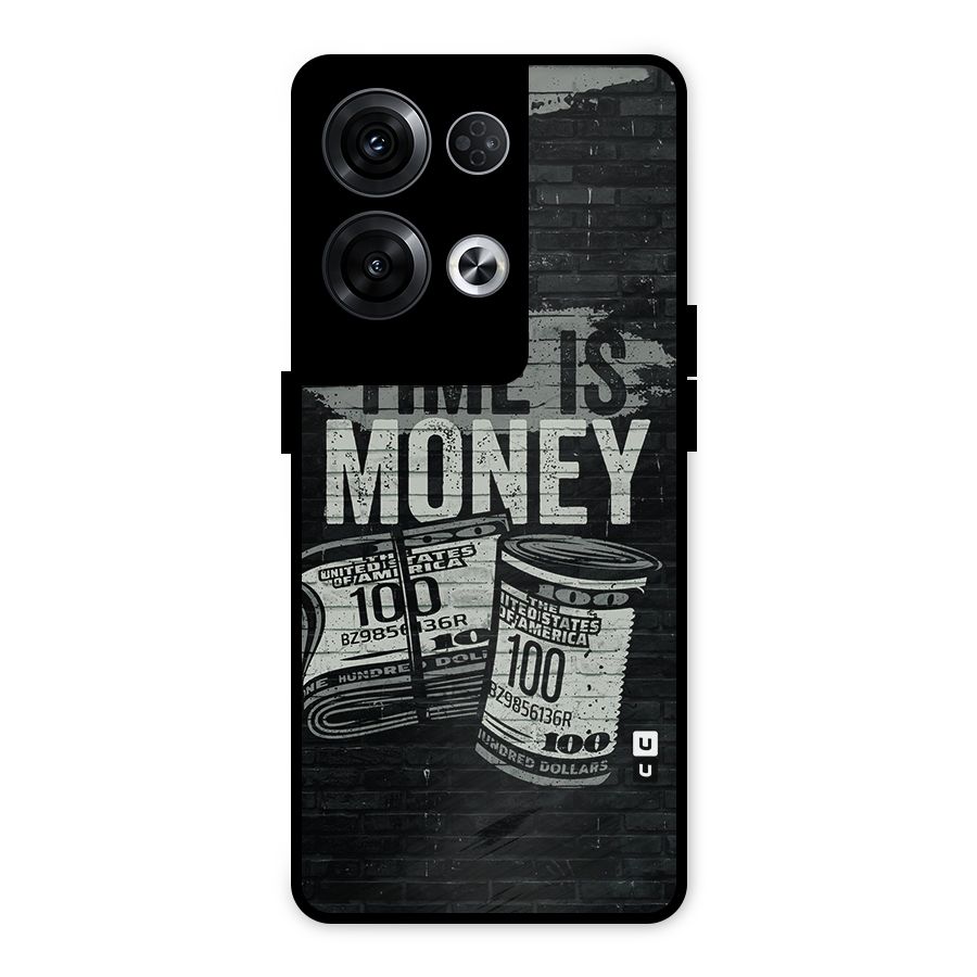 Time Is Money Metal Back Case for Oppo Reno8 Pro 5G